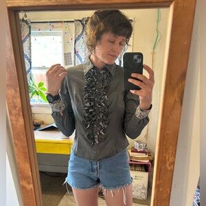 Anne Fontaine Gray Button Down Shirt